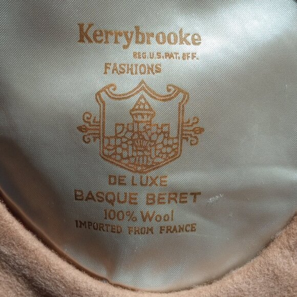 KERRYBROOKE deluxe basque beret beige 100% wool - Picture 2 of 3